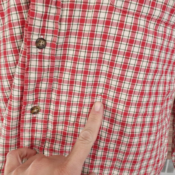ABERCROMBIE & FITCH OUTDOORS GOODS RED PLAID BUTTON DOWN SHIRT MENS XL **READ* - Picture 4 of 9